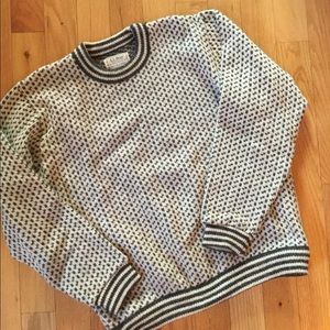 LL Bean classic birdseye knit wool sweater